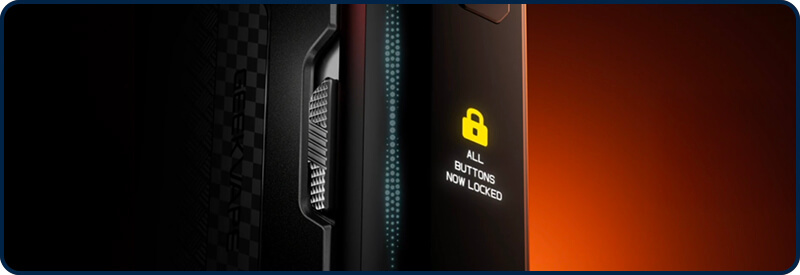 Le bouton coulissant pour verrouiller la box Aegis Legend 5