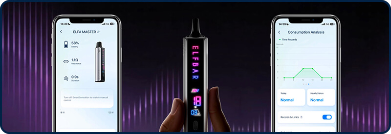 La connectivité Bluetooth de la puff Elfa Master