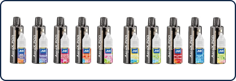 10 des 15 saveurs disponible pour l'Aero X chez E-Liquide-FR