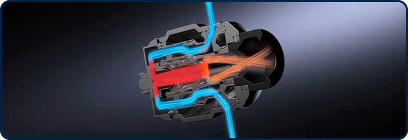 Le trajet de l'air aspiré par le Top Airflow du Z Subohm